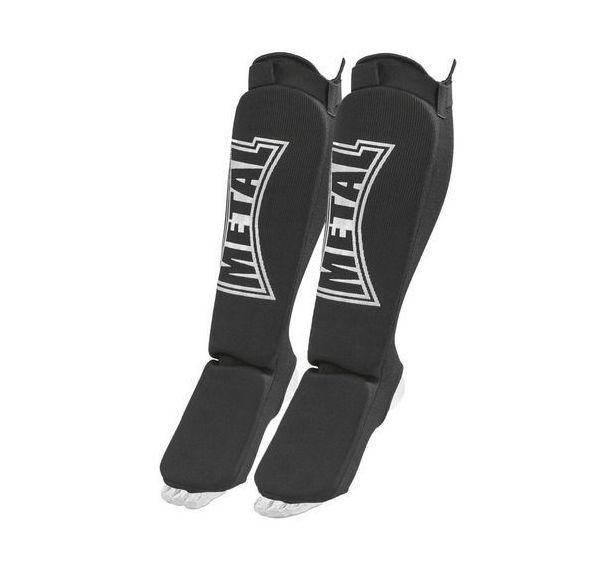 Protège Tibia + Pied Coton Metal Boxe Elast Noir