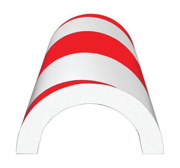 Protège tuyau en demi-cercle - Rouge/Blanc - Ergomat