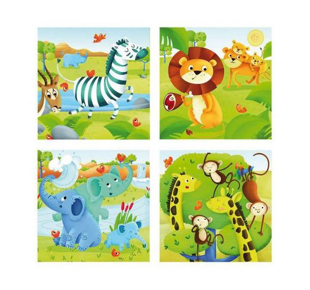 Puzzles progressifs les animaux sauvages