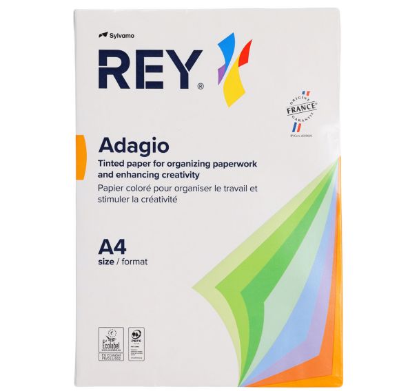 Ramette Adagio 500 feuilles - 80 g - Couleurs Intenses - Rey