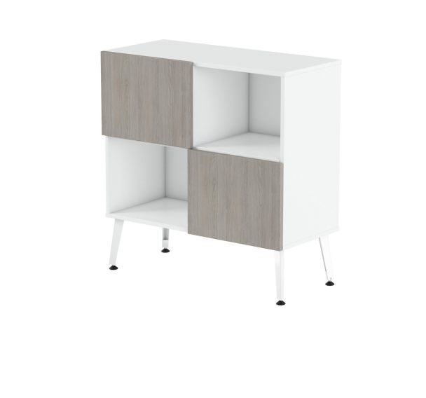 Rangement bas Teni pied métal lg.120 cm ht. 101 cm portes damier - MBA
