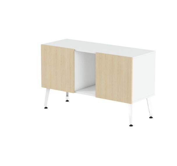 Rangement bas Teni pieds métal lg.120 cm ht.74 cm 2 portes niche - MBA