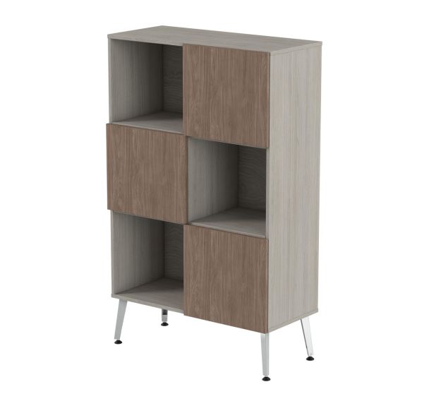 Rangement haut Teni pied métal lg.120 cm ht. 160 cm portes damier-MBA
