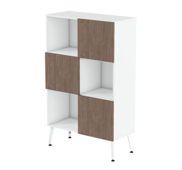 Rangement haut Teni pied métal lg.80 cm ht. 160 cm portes damier - MBA