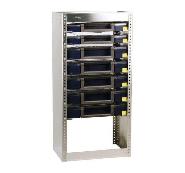 Rayonnage pour Boxxser, livré avec 7 Boxxser - monté (S217)