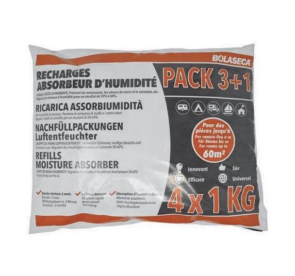 Recharge absorbeur d'humidité sachet - 4 pièces