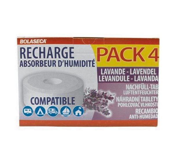 Recharge absorbeur humidité galets lavande - 4 pièces