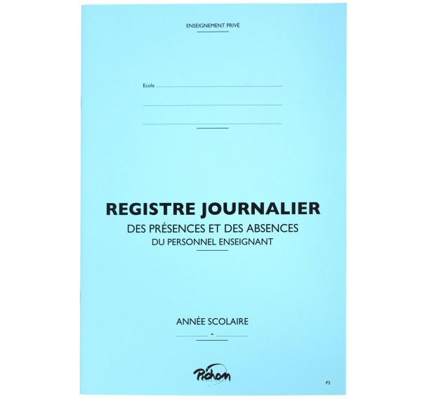 Registre journalier réf P3 21x29.7 cm -20 pages
