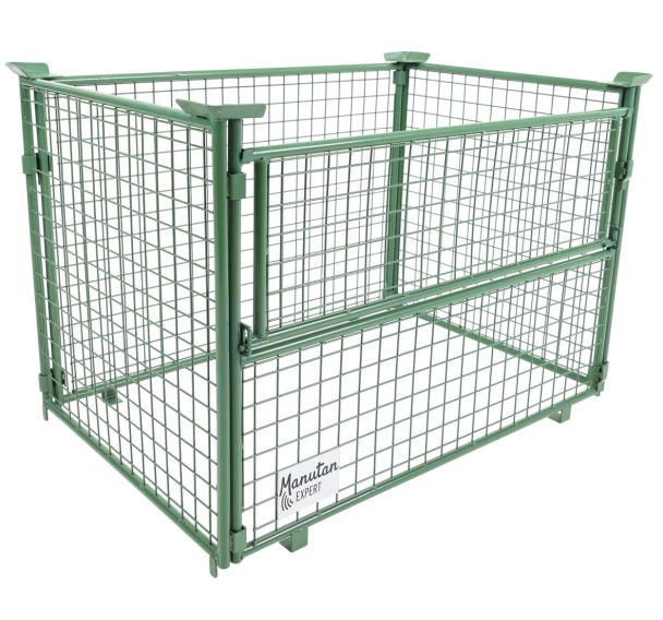 Rehausse-palette empilable vert - 1/2 côté rabattable