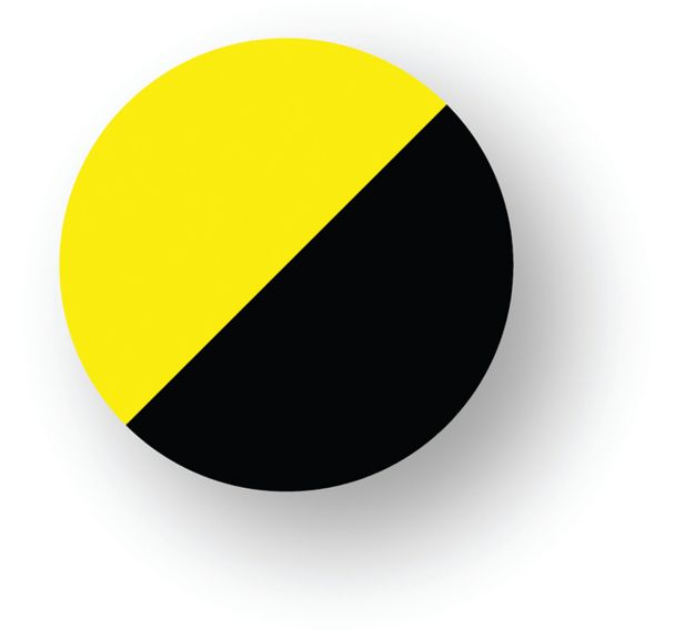 Rond adhésif de marquage au sol LeanStripe - Noir/Jaune - Ergomat