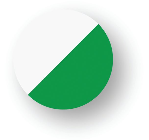 Rond adhésif de marquage au sol LeanStripe - Vert/Blanc - Ergomat