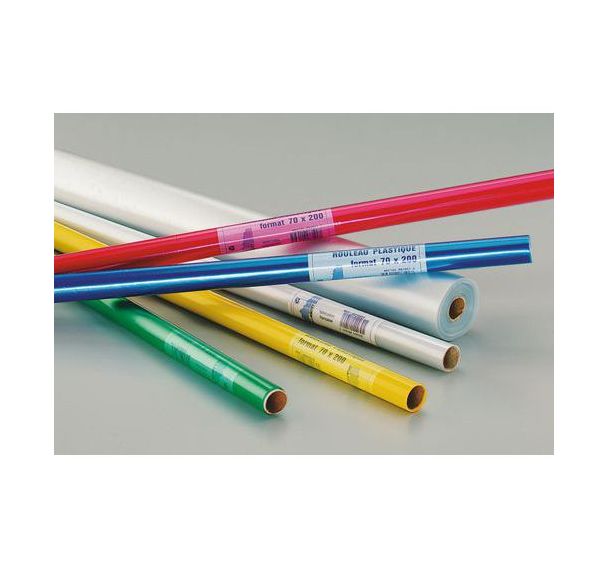 Rouleau plastique transparent polypropylène non adhésif 50m x 0,70m incolore 45 microns
