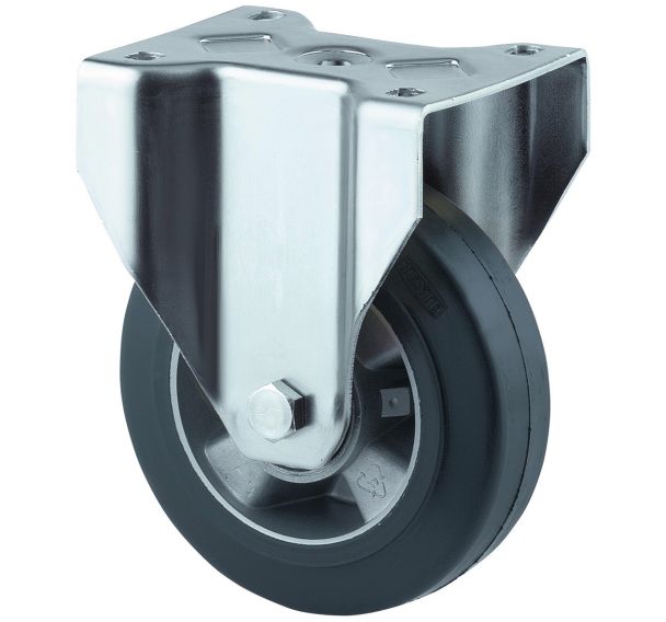 Roulette fixe bandage caoutchouc élastique - Jante aluminium - Tente
