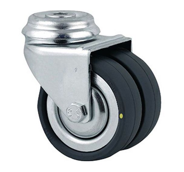 Roulette jumelée pivotante à œil Capacité 60 à 100 kg - Tente
