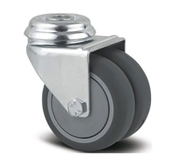 Roulette jumelée pivotante à œil Capacité 70 kg - Tente