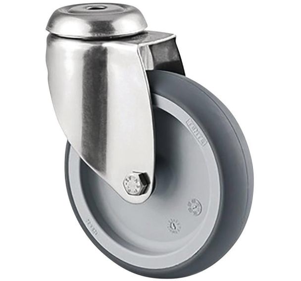 Roulette pivotante à oeil inox - Capacité 100 kg