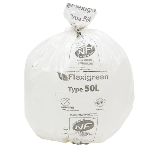 Sac poubelle - Déchets alimentaires - Blanc - Jetsac