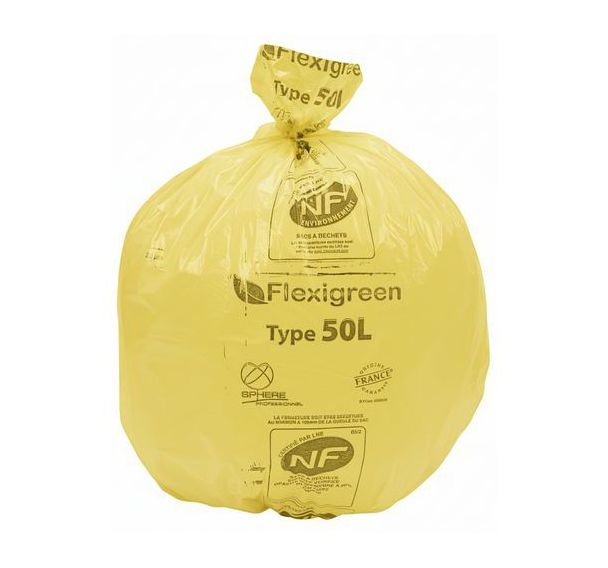 Sac poubelle - Déchets plastiques - Jaune - Jetsac