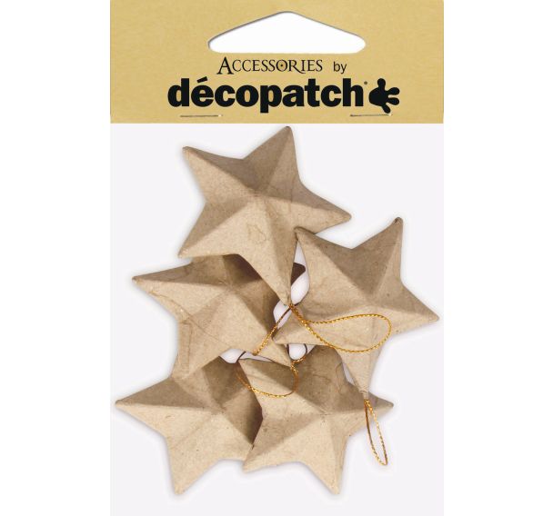 Sachet de 5 étoiles 3x11,5x18cm (Lot de 6)