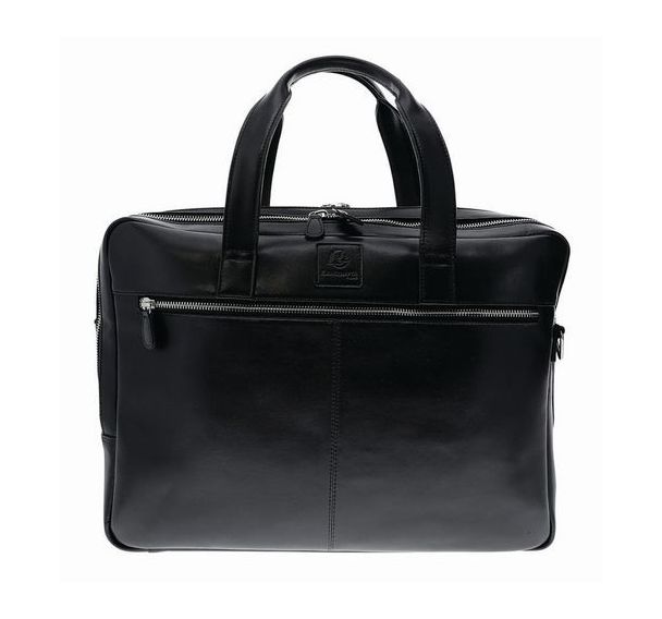 Sacoche ordinateur double compartiments Exactive Cuir-Noir