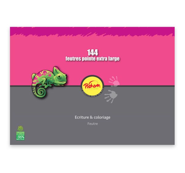 Schoolpack 144 feutres couleurs assorties