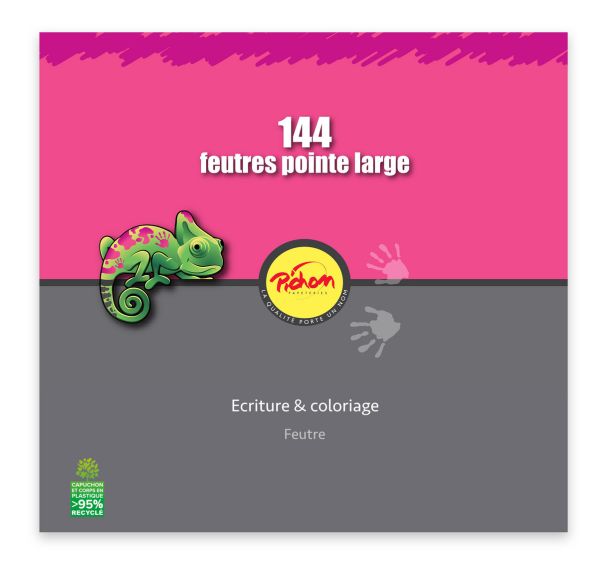Schoolpack 144 feutres dessin pointe large Pichon
