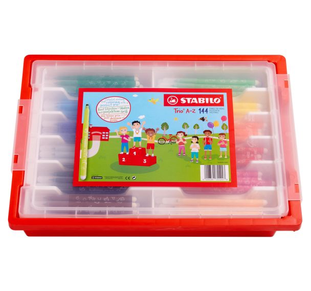 Schoolpack de 144 feutres 12 x 12 couleurs TRIO dont 24 feutres OFFERTS