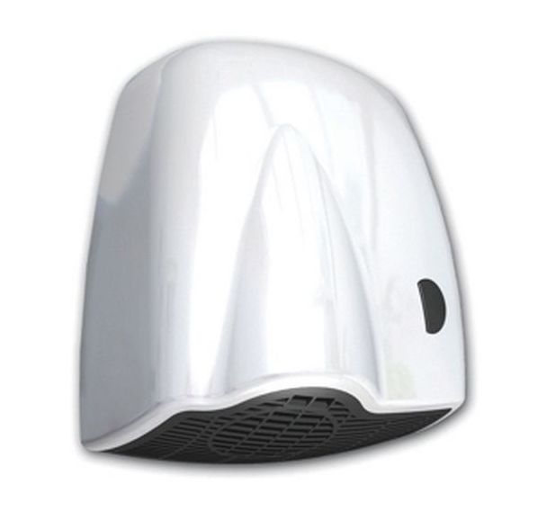 Sèche mains avec chauffage et bouton poussoir Qibli - Blanc