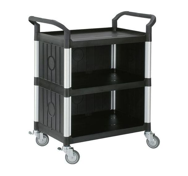 Servante 250 kg - 3 plateaux + coffre - Manutan Expert