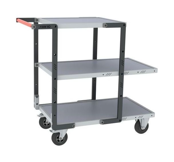 Servante 2 plateaux 850x495 + 1 plateau 550x495-Mélaminé