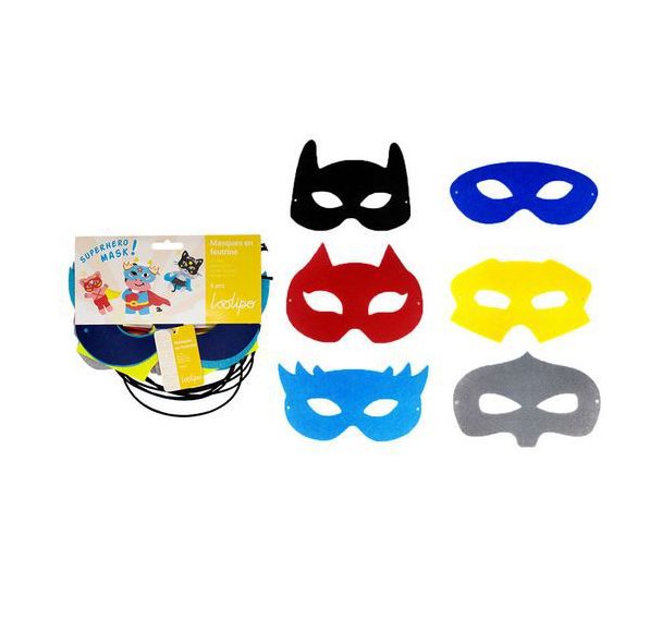 Set 12 masques feutrines à décorer 18x10cm
