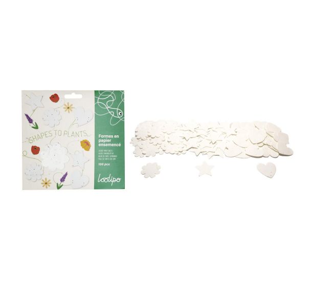 Set de 100 formes de papier à décorer et à planter