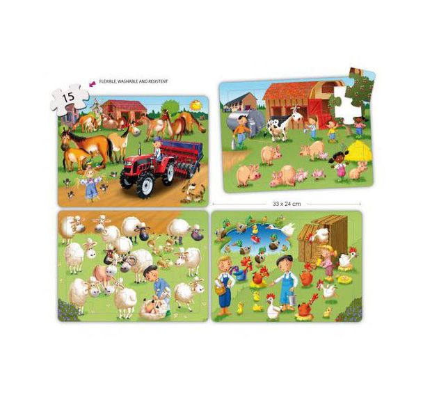 Set de 4 puzzles connectables la ferme