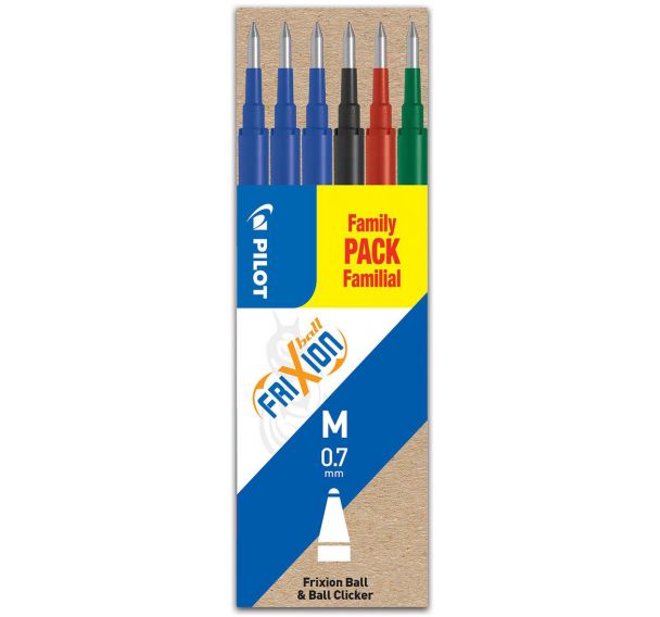 Set de 6 Recharges Frixion 0,7mm couleurs assorties