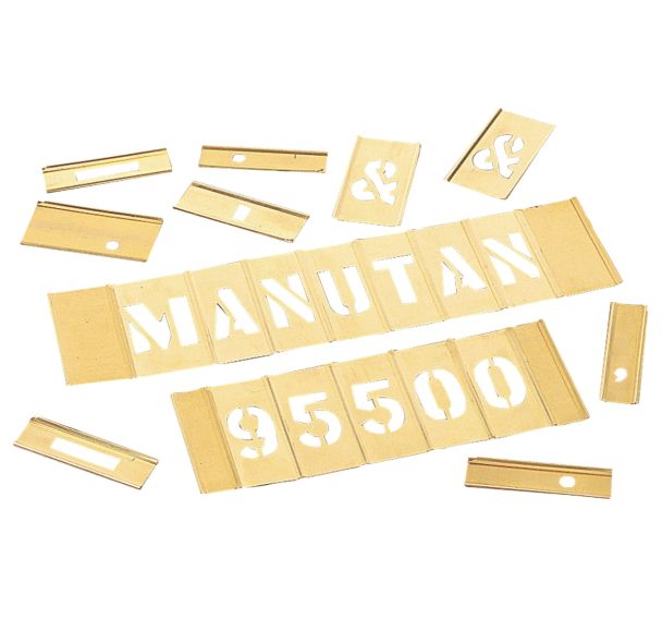 Set de 92 caractères laiton assemblables - hauteur 25 mm