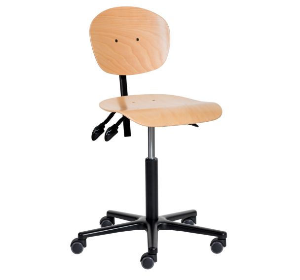 Siège NATUR moyen roulettes profondeur réglable aluminium