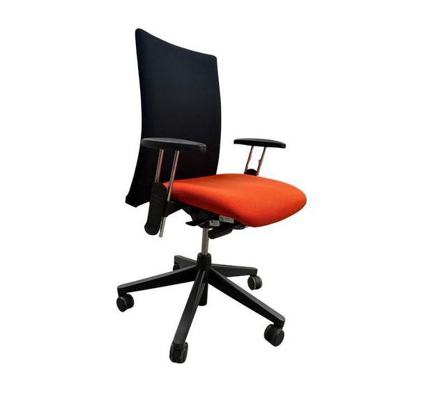 Siège de bureau reconditionné - Réglages ergonomiques - Orange et Noire