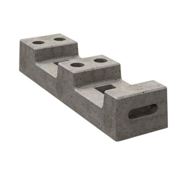 Socle béton pour clôture mobile avec 4 alésages-130 x 180mm