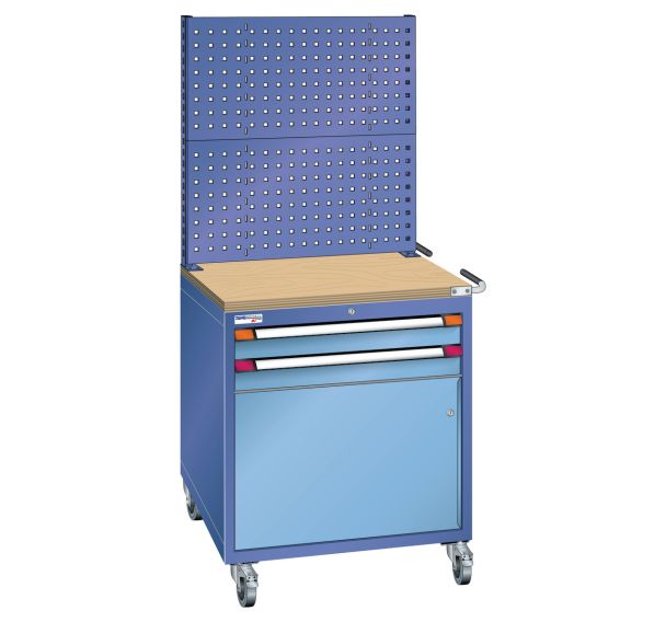 Station travail mobile 2 tiroirs 1 porte - Thurmetall