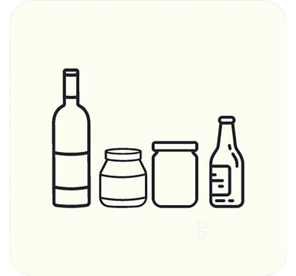 Sticker carré sans texte verre - blanc