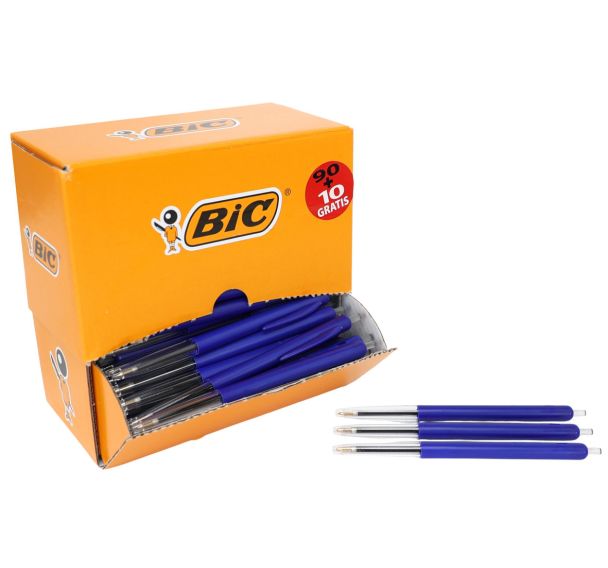 Stylo bille rétractable M10 - Boîte de 90 plus 10 offerts - Bic