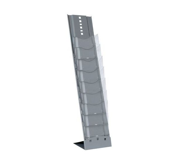 Support pour brochures pliant - 4x A4 - Gris