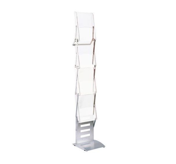 Support pour brochures pliant Tec-Art - 4 x A4/pliant - Argent