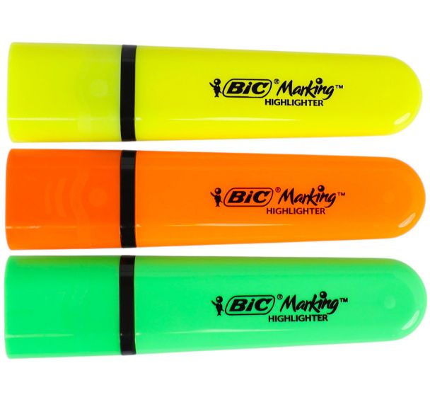 Surligneur plat Bic Marking Fluo - Pointe biseautée - Bic