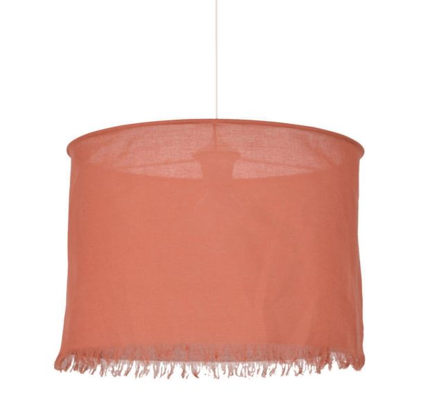 Suspension cylindre en lin frangé - Corep