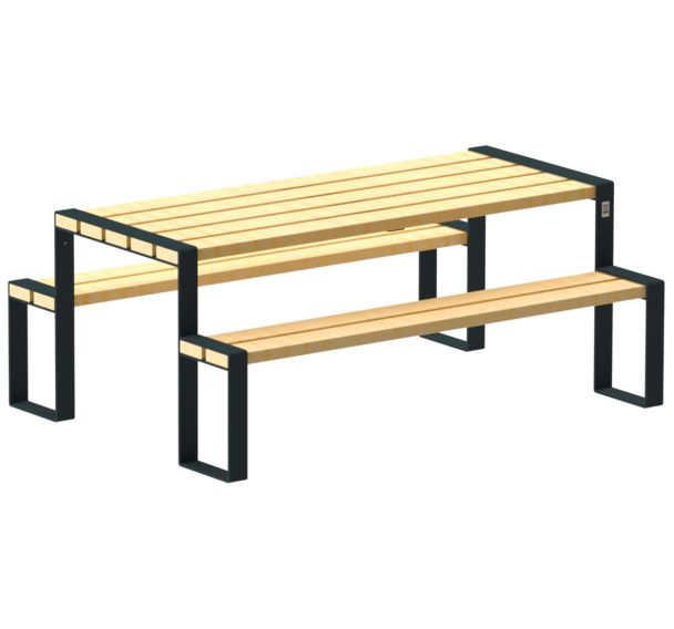 Table-bancs Forézien enfant 1,47 m robinier/acier - Tolerie Forezienne