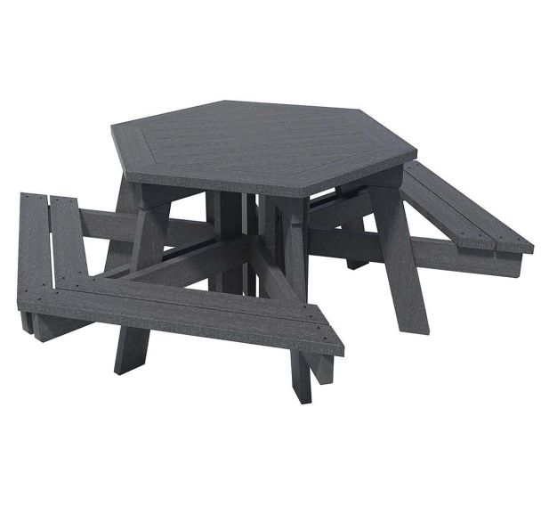 Table-bancs Gala PMR 2 fauteuils plastique recyclé - Espace Urbain