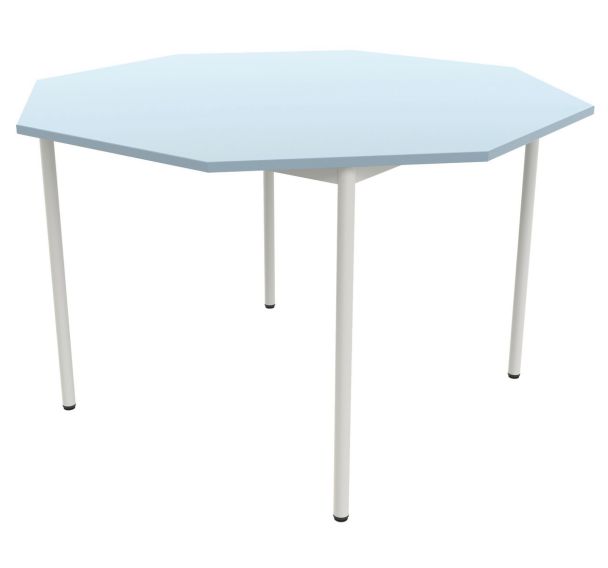 Table 4 pieds droits octogonale Ø 120 cm stratifié ABS