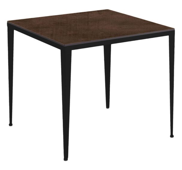 Table Bolonia 80 x 80 cm stratifié compact piètement acier - Jayso