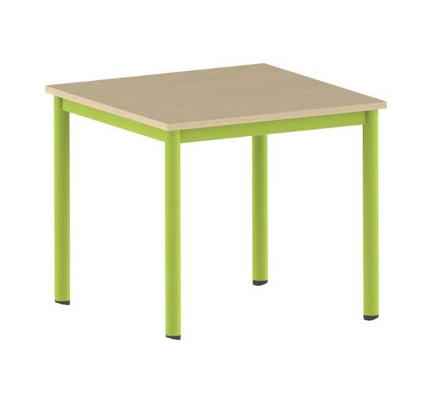 Table Carélie carrée 80 x 80 cm mobile 4 pieds stratifié - Mobidecor